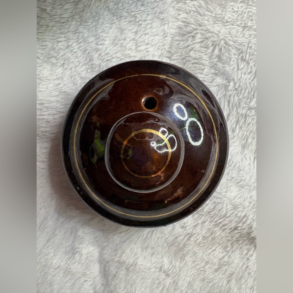 Brown Tea Pot Hand Painted Home Decor Floral Ceramic 6” Royalty 13.7oz Fancy Fun - Picture 4 of 14